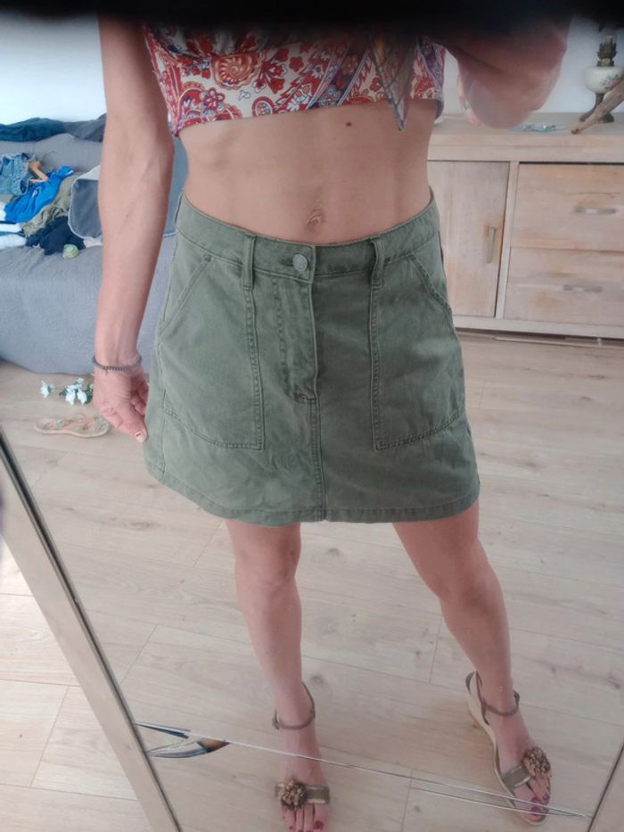 Jupe 38 Jean kaki c84 - photo numéro 3