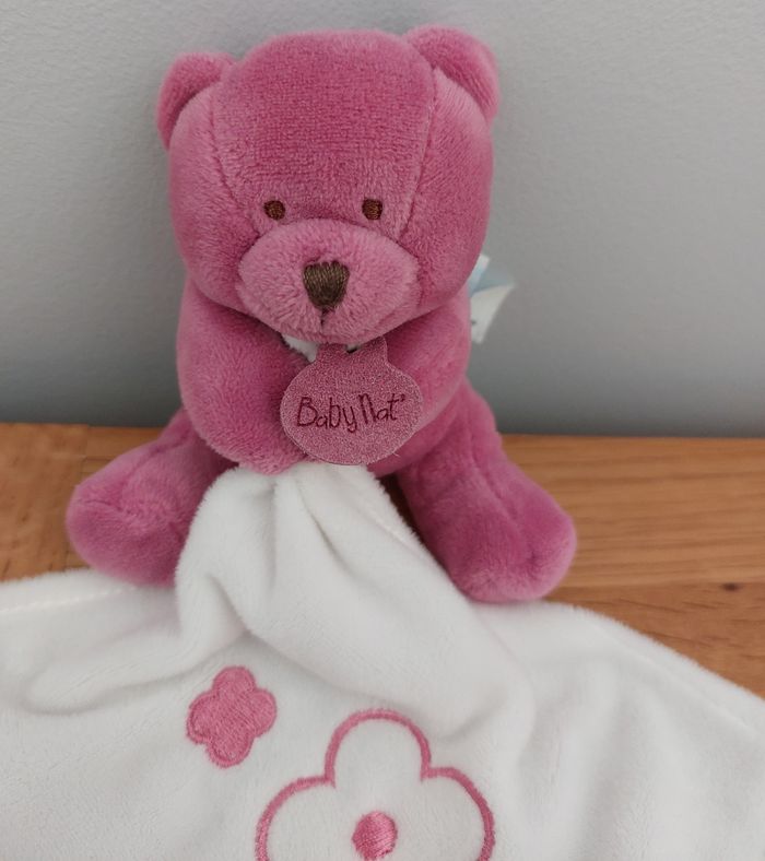 Doudou mouchoir Ours violet - Baby Nat - photo numéro 2