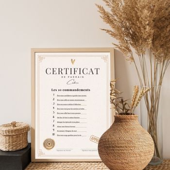 Certificat parrain et marraine