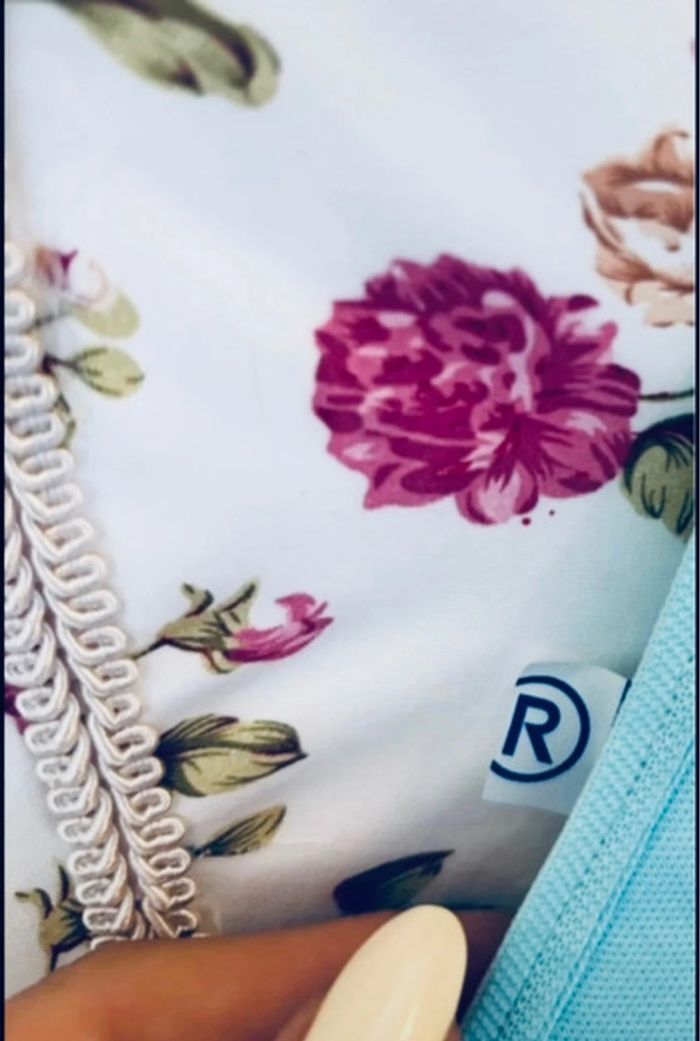 👙 Haut de maillot de bain triangle – Turquoise fleuri 🌸 - photo numéro 4