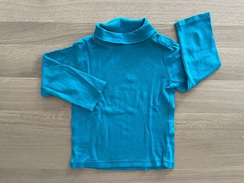 T-shirt manches longues turquoise avec col kiabi 24 mois