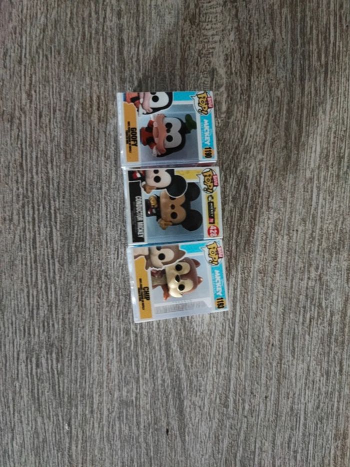 Lot de 3 bitty POP Disney mickey 1190/428/1193 goofy chip conductor mickey