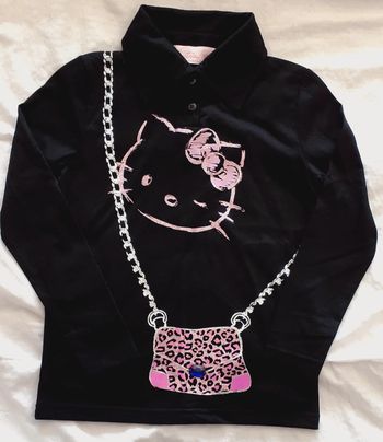Haut manches longues Hello Kitty fille 4-5 ans / Victoria Casal couture