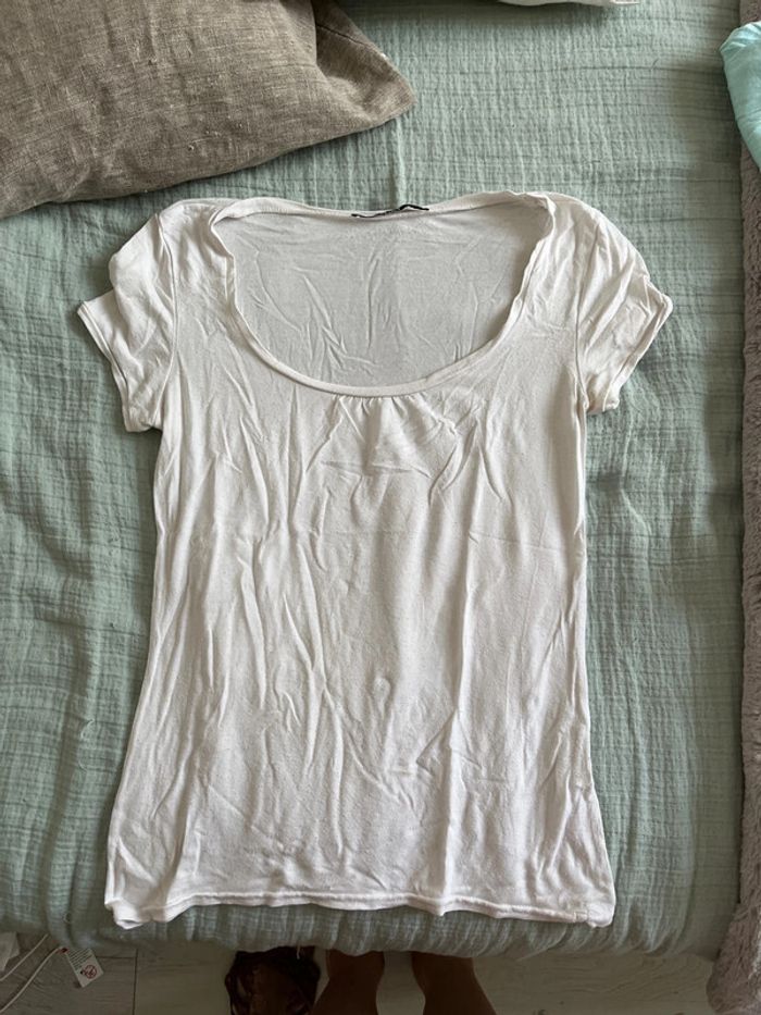 T-shirt col rond blanc