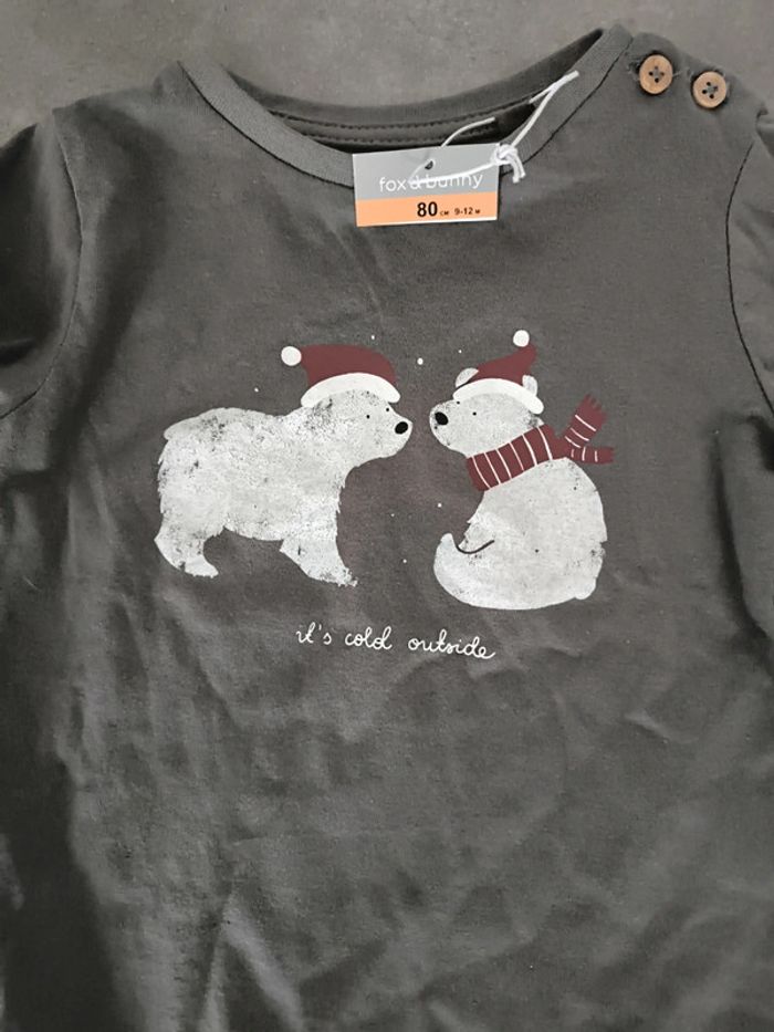 T-shirt manches longues neuf 12 mois - photo numéro 2