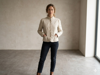 veste beige doublée avec épaulettes  taille 40 camaïeu neuve