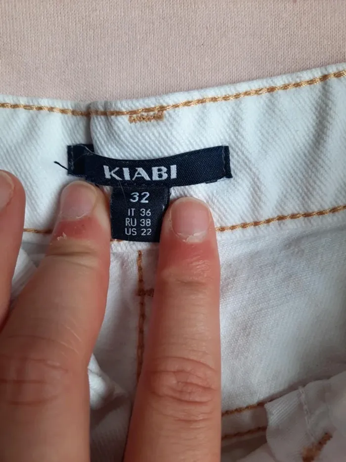 Short taille haute en jeans taille 34 kiabi - photo numéro 2
