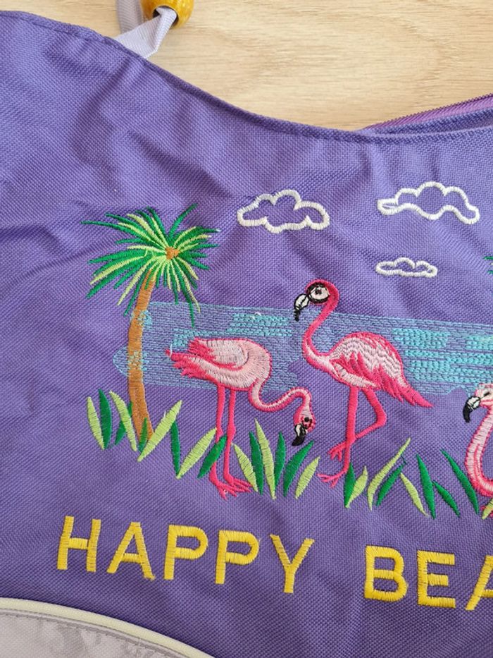 Grand sac de plage flamand rose coquillage - photo numéro 5