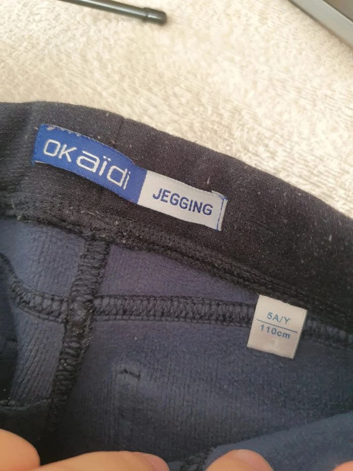 Pantalon chaud okaidi jogging enfant fille taille 5 ans bleu marine pailletés - photo numéro 5