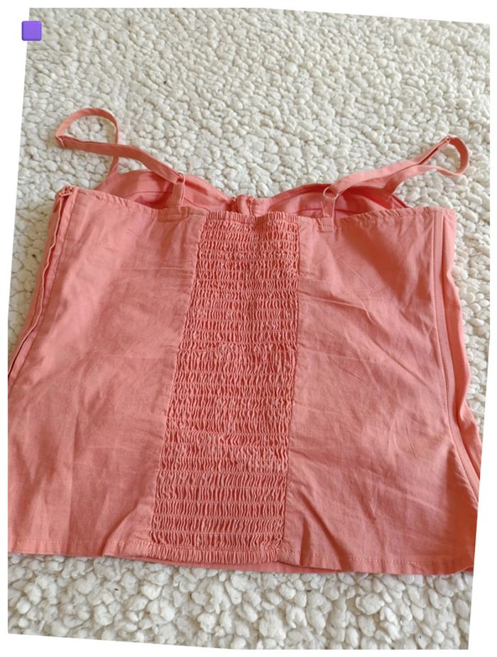 Bustier corset vintage rose structuré avec fermeture éclair - photo numéro 4