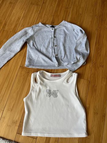 Lot gilet et débardeur fille 5 ans