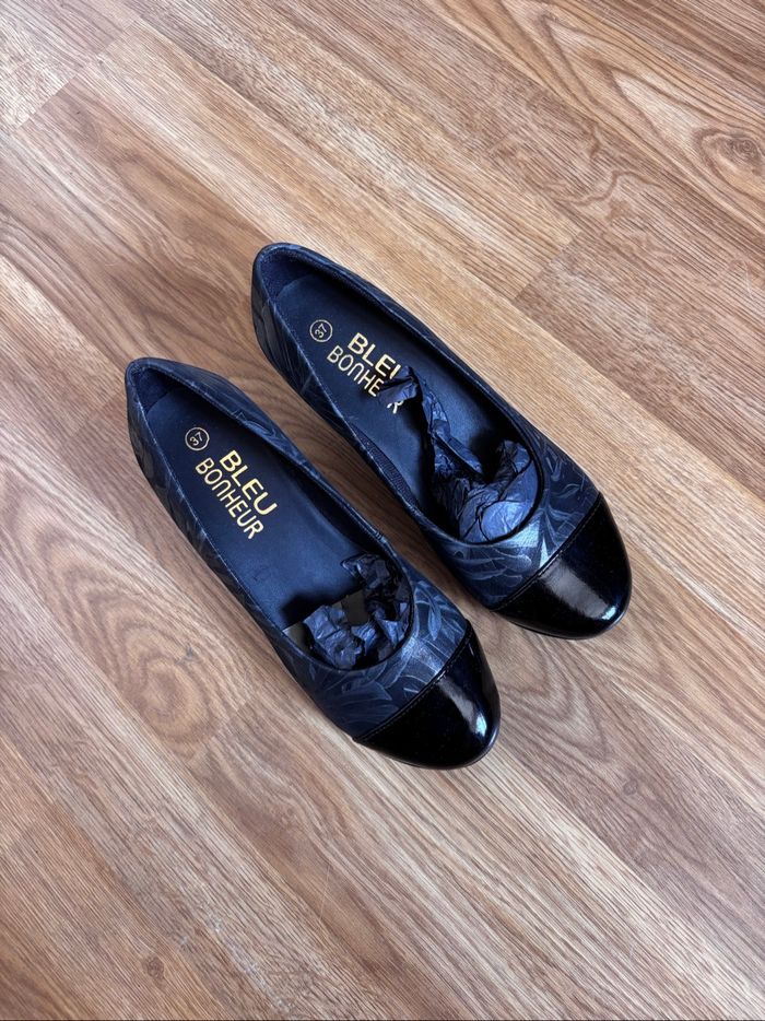 Ballerines compensées en Cuir - T. 37 - photo numéro 3