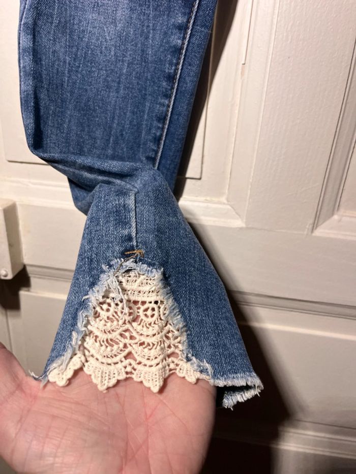 Jeans taille haute laulia 36 dentelle - photo numéro 3