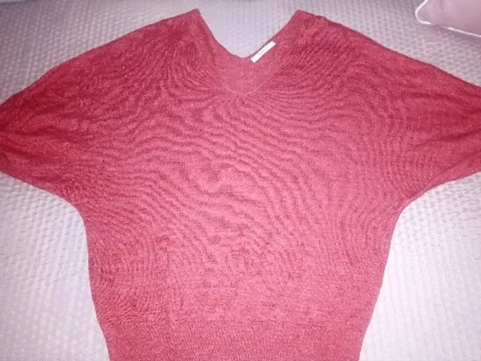 Pull Camaieu rouge brillant