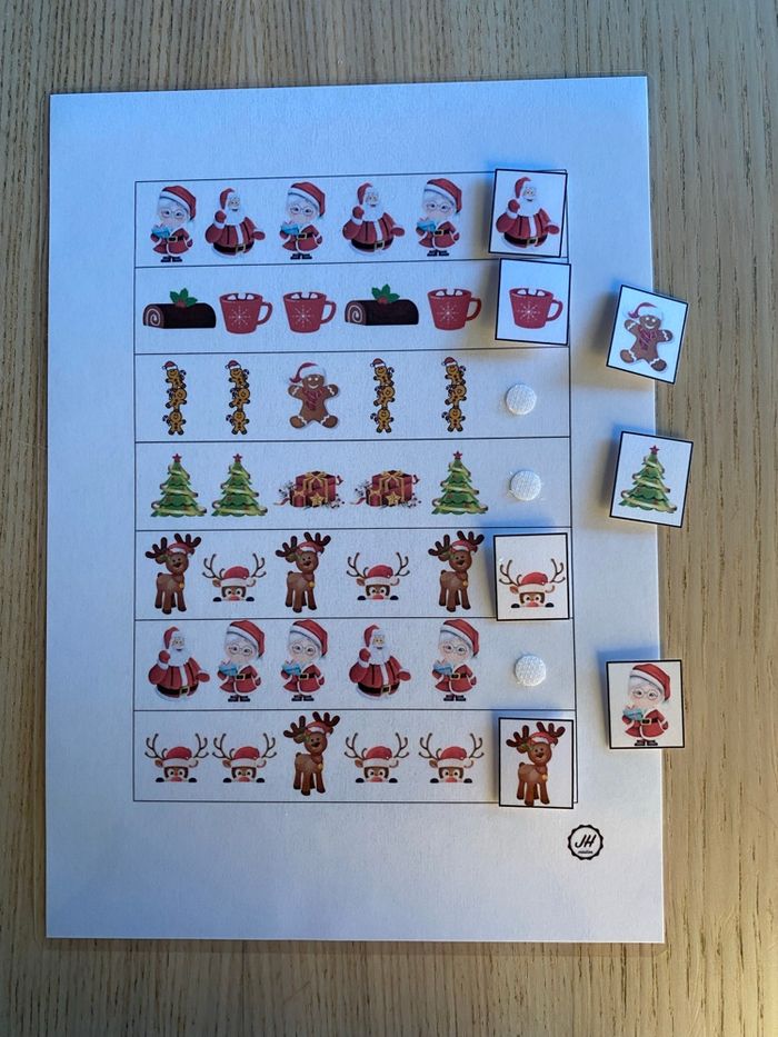 Fiche Montessori : Suite logique spécial Noël - photo numéro 2