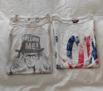 2 teeshirt manches courtes 16 ans