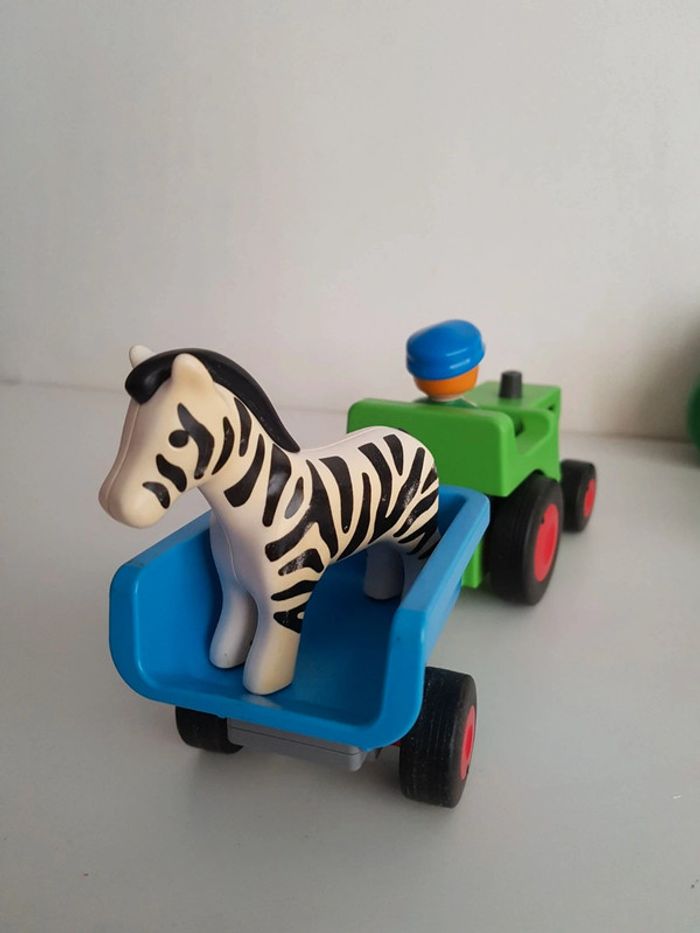 Tracteur vert avec remorque et animaux Playmobil 123 junior - photo numéro 15
