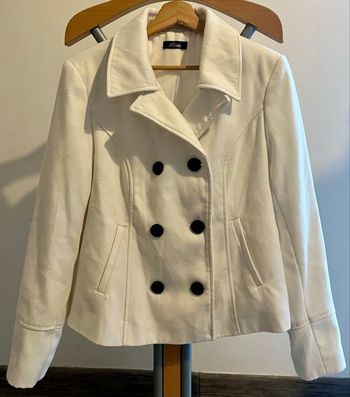 Manteau blanc MIM style caban croisé T38/M - Très bon état