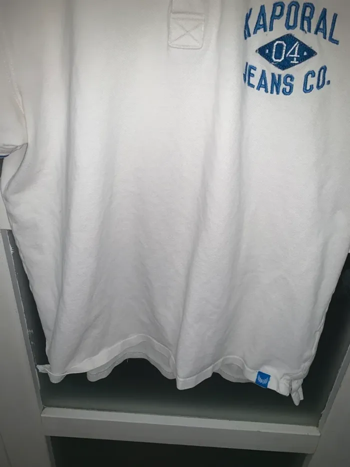 Polo blanc Kaporal 04 homme logo bleu vintage - photo numéro 3