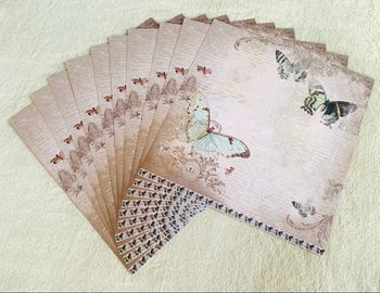 Lot 10 feuilles Shabby Chic Studio Light My Botanic Garden recto verso