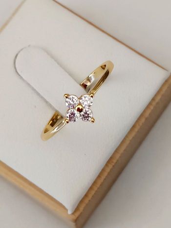 Bague trèfle Argent 925 sertie d'un Zircon 