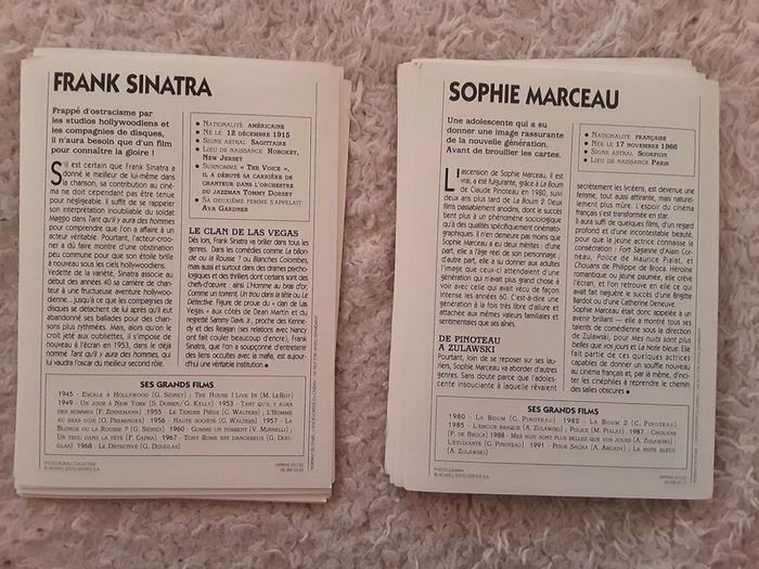 Lot 60 fiches "Portrait de stars" - photo numéro 2