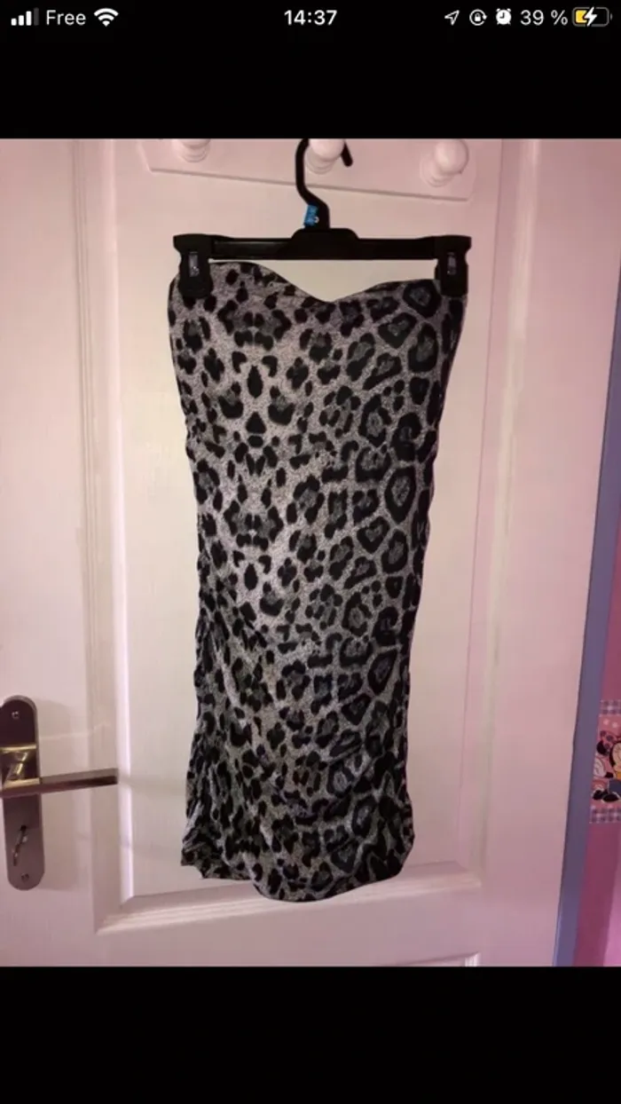 robe bustier bandeau motif léopard