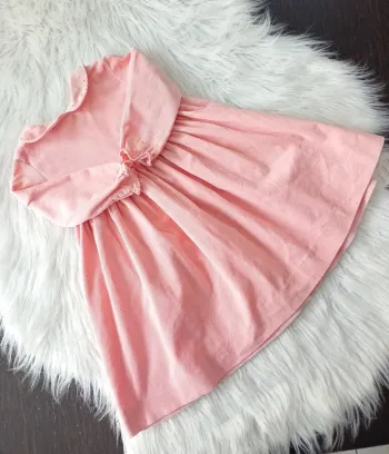 Robe patineuse en velours côtelé rose Cyrillus 18 mois