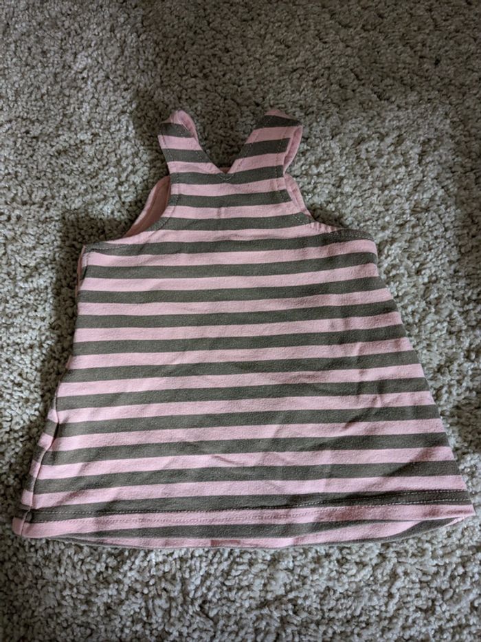 Robe rayée naissance en coton - photo numéro 2