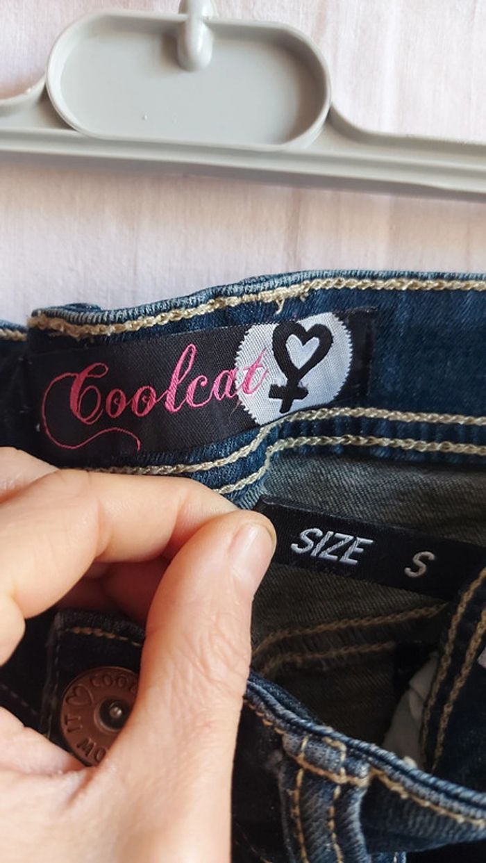 Short en jeans bleu marine - court / coolcat taille S - photo numéro 6