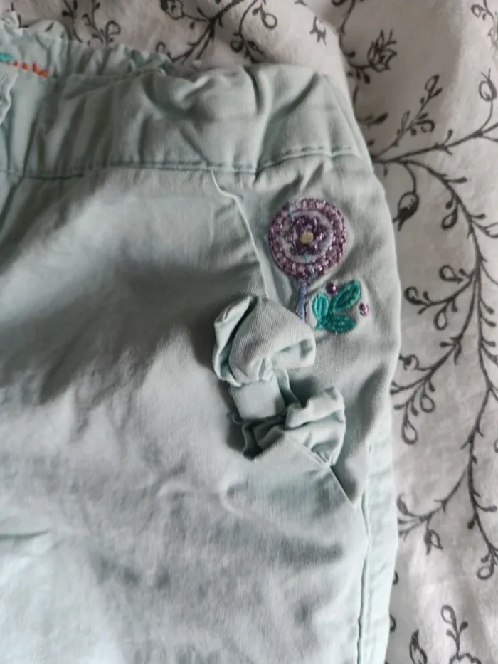 Pantalon turquoise Sergent Major 92cm - photo numéro 4