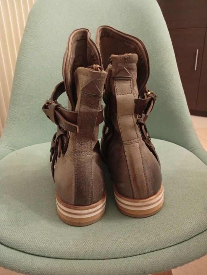 Bottines en cuir grises A.S.98 pointure 44 - photo numéro 5