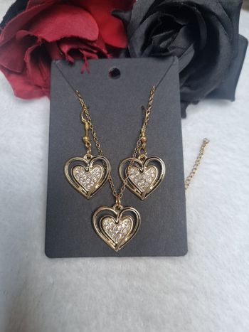 Ensemble bijoux pendentif doré