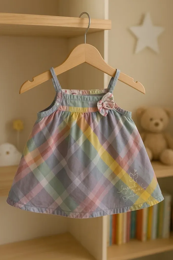 Jolie tunique bébé fille Sergent Major à carreaux pastel – 18 mois (81 cm)