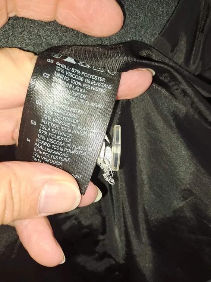 Manteau gris chaud femme comme neuf sexy cintré divided H&m 34 - photo numéro 8