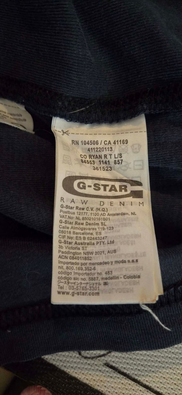 G-STAR RAW – Haut Manches Longues Logo – 100% Coton Bio – Taille M - photo numéro 8