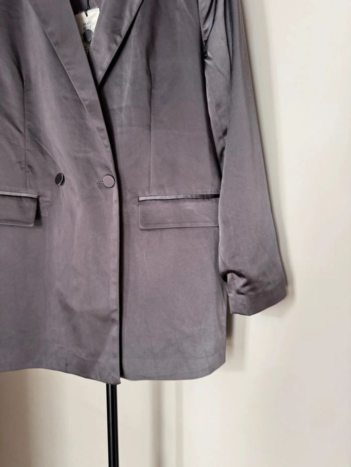 Blazer oversize gris satin 36 Object - photo numéro 5