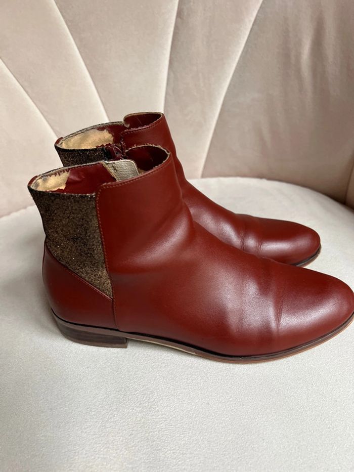 Bottines en cuir cognac taille 36 - Mellow Yellow - photo numéro 2