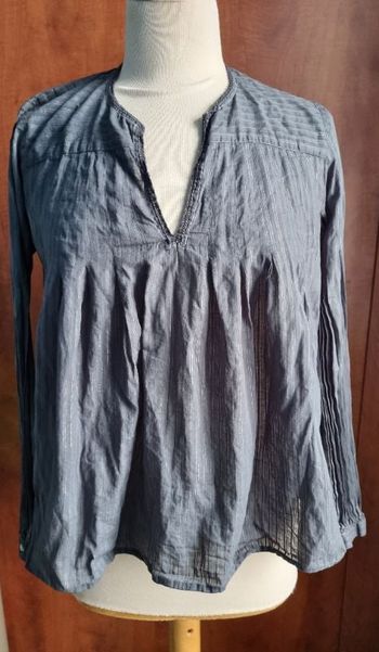 Blouse manches longues gris foncé avec argenté taille 40