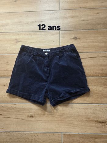 Short en velours côtelé marine Gémo 12 ans