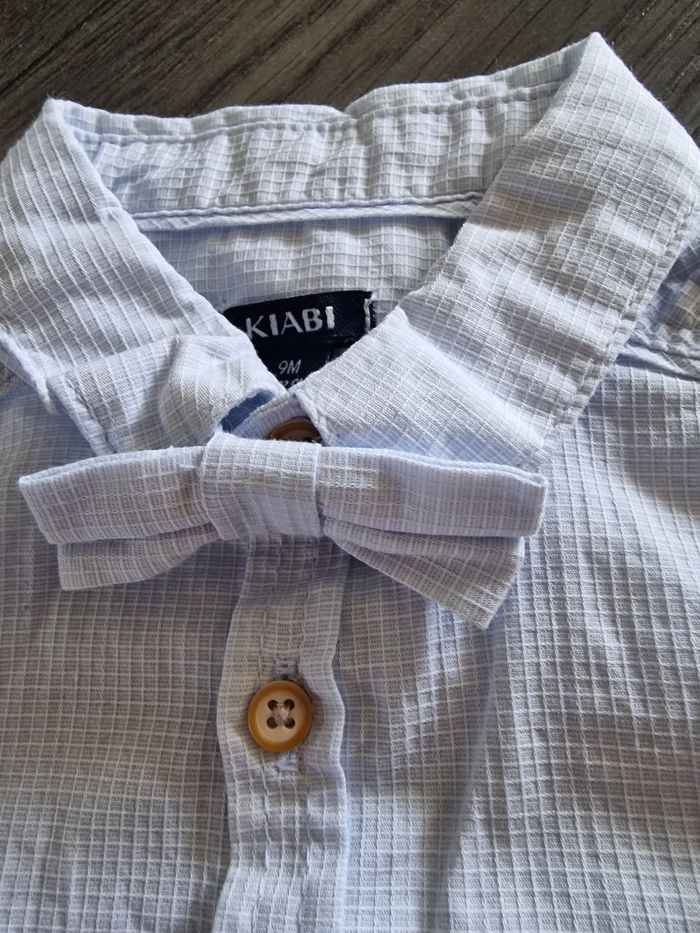 Chemise bleu-ciel avec un papillon garçon 9-12 mois - photo numéro 9