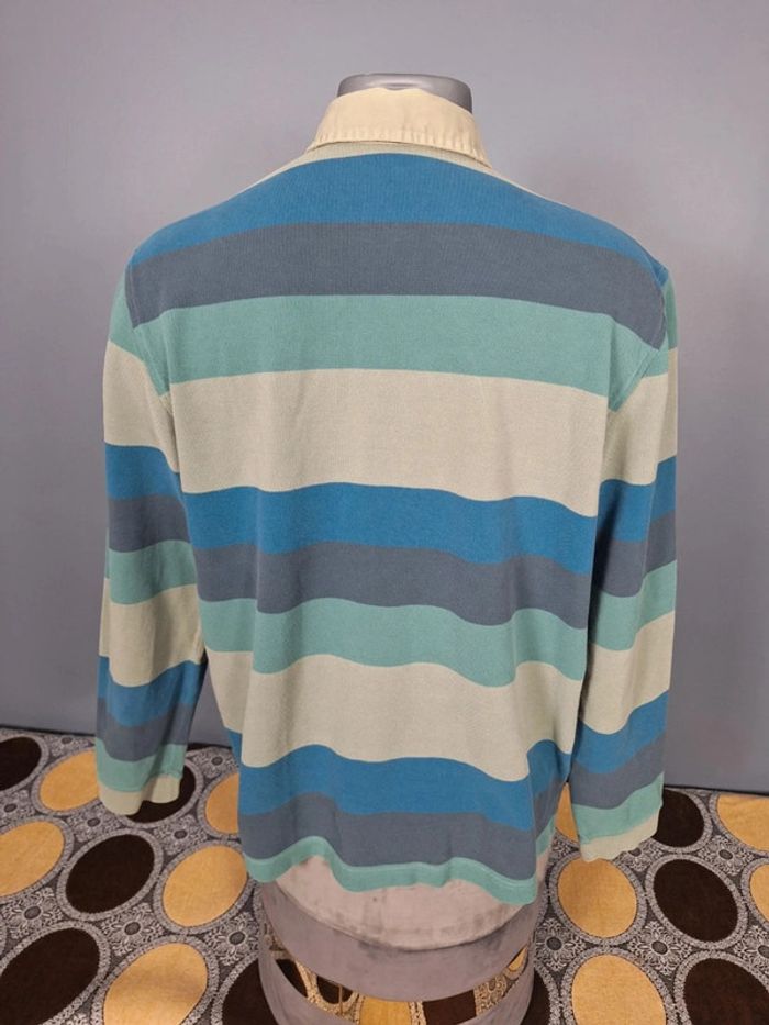 Polo lacoste manche longue multicolore - taille L homme brodé (373) - photo numéro 6