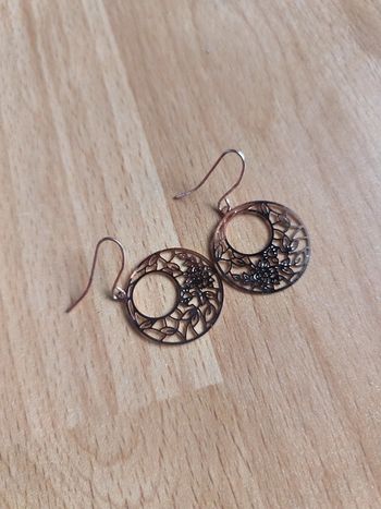 Boucles d'oreilles rose doré fantaisie