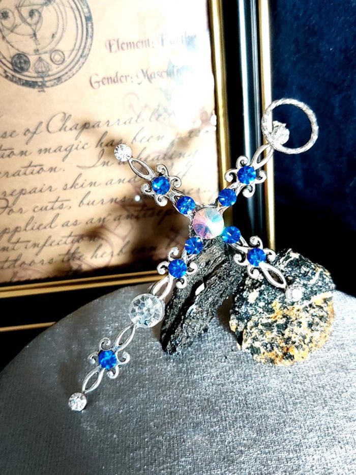 Magnifique croix religieuse style elfique art nouveau - photo numéro 8