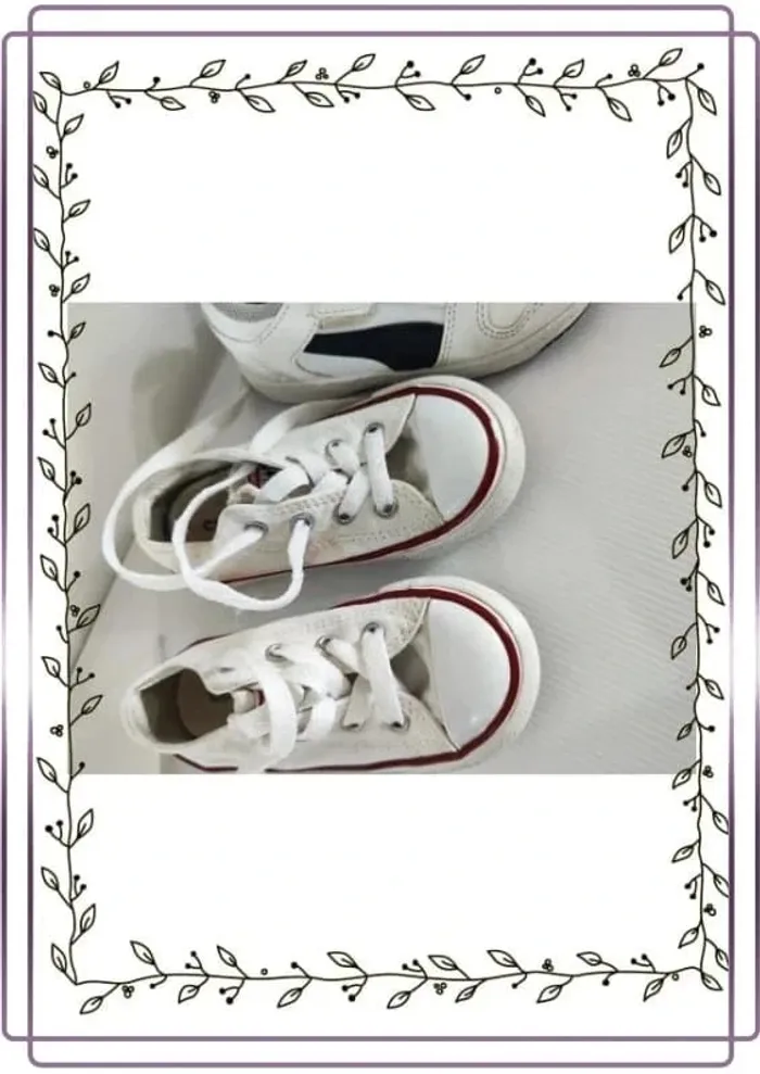 Lot de 2 paires de chaussures puma et converse bon état mais quelques tâches, taille 23 - photo numéro 2