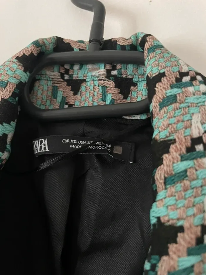 Robe veste blazer tailleur Zara imprimé tweed taille XS - photo numéro 12