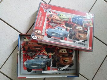 Boite , contenant 2 Puzzles de 20 pièces cars disney, 4  ans et plus