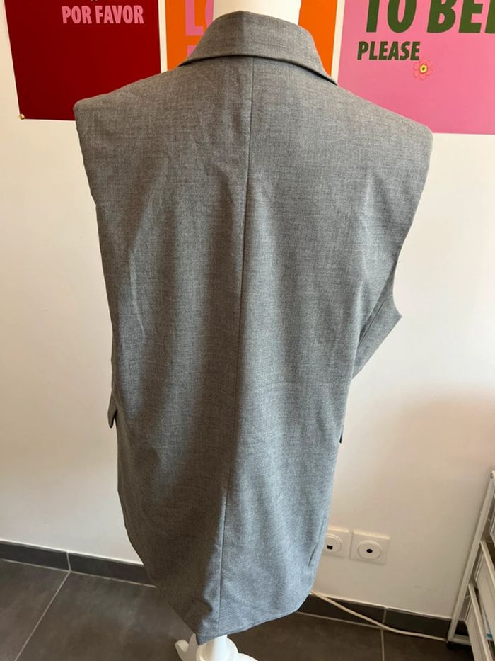 Veste Grise Sans Manches Bershka taille L - photo numéro 2