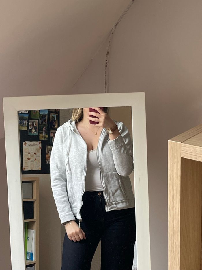 Gilet blanc gris - photo numéro 2