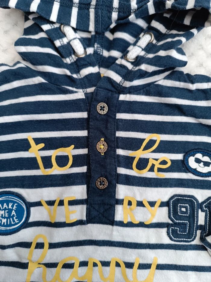 🔸T-shirt manches longues à capuche Baby by Gémo - 12 mois 🔸 - photo numéro 3